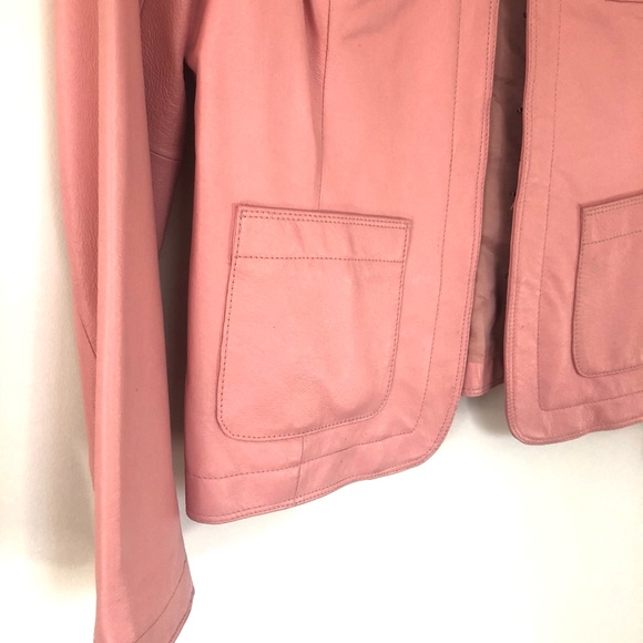 Pink Certified Leather Jacket - Claiborne - M - Picture 4 of 10